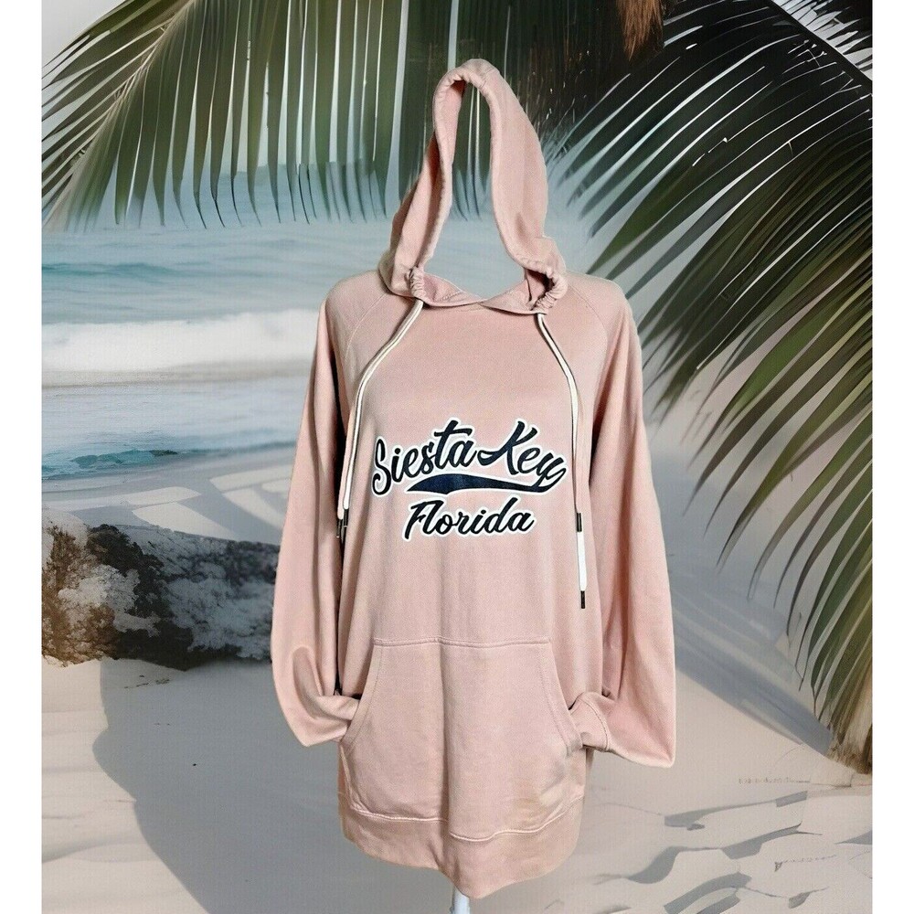 Iguana Time Women’s Hoodie Siesta Key Florida Floral Rose Comfy Soft NWT  L